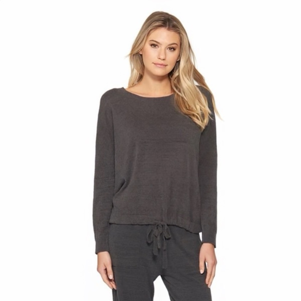 Barefoot Dreams ‘CozyChic Ultra Lite Slouchy Pullover’ in “Carbon” Gray Size S